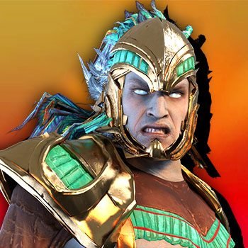 Thumb for the Street Fighter Mortal Kombat Dead or Alive porn parody cosplay site showing a Kotal Khan closeup render